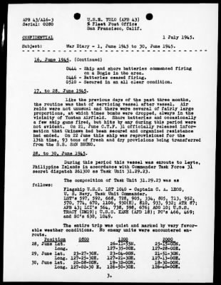 Thumbnail for USS YOLO > War Diary, 5/1/45 to 6/30/45