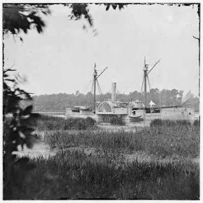 107 - Deep Bottom, Va. U.S. gunboat Mendota (in service May 2, 1864) on the James