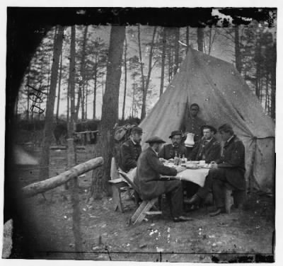 Thumbnail for 1149 - Brandy Station, Va. Dinner party outside tent, Army of the Potomac headquarters