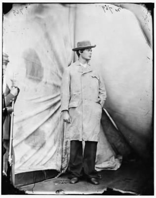 Thumbnail for 1158 - Washington Navy Yard, District of Columbia. Lewis Payne the conspirator who attacked Secretary Seward standing in overcoat and hat