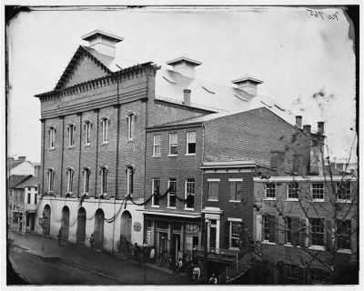 Thumbnail for 1241 - Washington, D.C. Ford's Theater with guards posted at entrance and crepe draped from windows