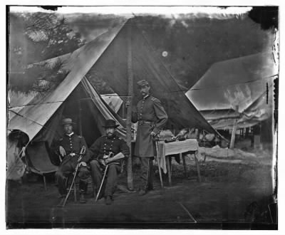 Thumbnail for 1277 - Harrison's Landing, Virginia. Maj. Myers, Lts. Stryker and Norton. '10th Pa. Reserves'