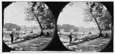 Thumbnail for 1370 - Richmond, Virginia. Ruins of Richmond & Danville Railroad bridge: the city beyond