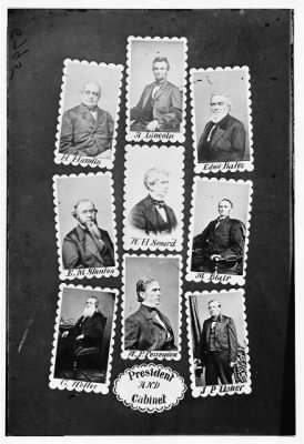 Thumbnail for 1473 - President and Cabinet: H. Hamlin, A. Lincoln, Edw'd Bates, E.M. Stanton, W.H. Seward, M. Blair, G. Welles, W.P. Fessenden, and J.P. Usher