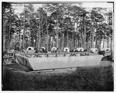 Thumbnail for 1586 - Rappahannock Station, Va. Canvas pontoon boat, 50th New York Engineers