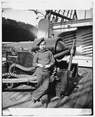 1639 - Unknown location. Powder monkey by gun of U.S.S. New Hampshire off Charleston, S.C.