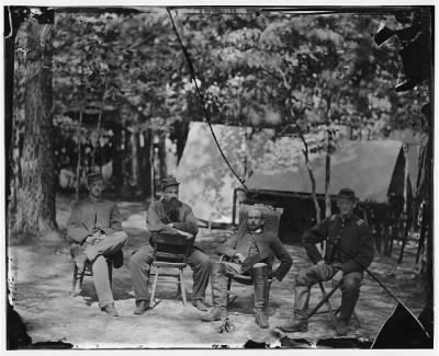 1917 - Petersburg, Va. Officers of the 1st Massachusetts Cavalry at Army of the Potomac headquarters