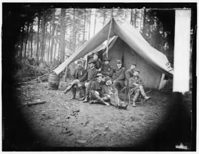 2128 - Brandy Station, Virginia. Major William Riddle and friends. Headquarters, Army of the Potomac