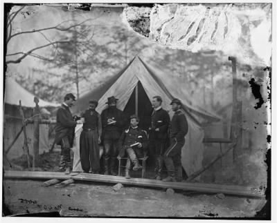 Thumbnail for 2179 - Falmouth, Virginia. Lt. Col. [Jos] Dickinson and group of officers. Headquarters, Army of the Potomac