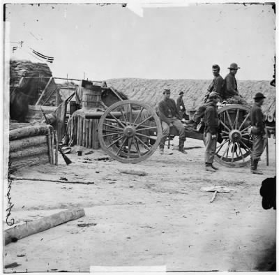 2454 - Petersburg, Va. Federal soldiers removing artillery from Confederate fortifications