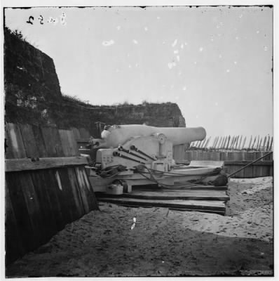 Thumbnail for 2733 - Morris Island, S.C. Interior view with mounted gun, Fort Putnam