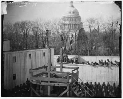 2762 - Washington, D.C. Hooded body of Captain Wirz hanging from the scaffold