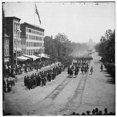 Thumbnail for 2787 - Washington, District of Columbia. The Grand Review of the Army. Units of 20th Army Corps, Army of Georgia, passing on Pennsylvania Avenue near the Treasury