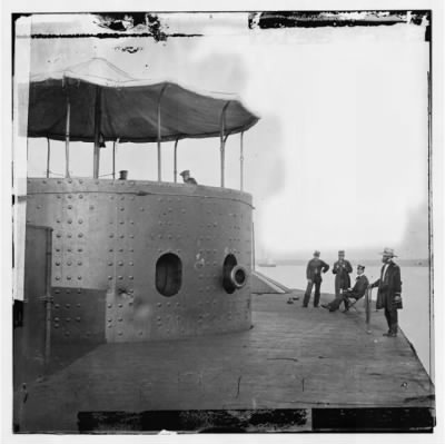 Thumbnail for 2827 - James River, Va. Deck and turret of U.S.S. Monitor seen from the bow (i.e. stern)