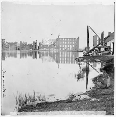 3342 - Richmond, Va. Ruined buildings on banks of the Canal Basin