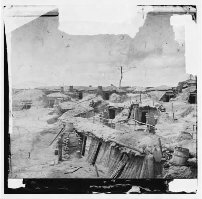 3557 - Petersburg, Va. Interior of Fort Sedgwick, with bomb-proof quarters of garrison