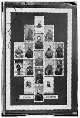 3707 - Union Martyrs: Berry, Jas. R. McPherson, Alex. Hayes, Ransom, Buford, J. Sedgwick, D. Russell, Geo. Stone, N. Lyon, O.M. Mitchell, E.V. Sumner, Wadsworth, Richardson, Stevens, Kearney, J.J. Reynolds, and Birney