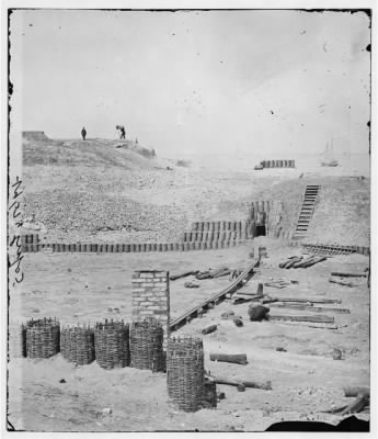 3719 - Charleston, South Carolina. Photographer [Samuel Cooley] on parapet of Fort Sumter photographing soldier