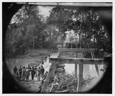 4081 - North Anna River, Virginia. Grant's engineers building bridge