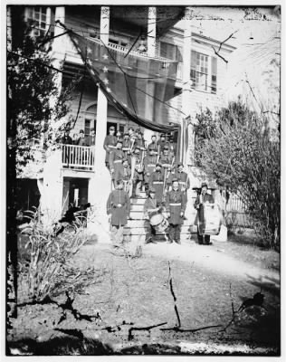 4376 - U.S. Army band standing on steps