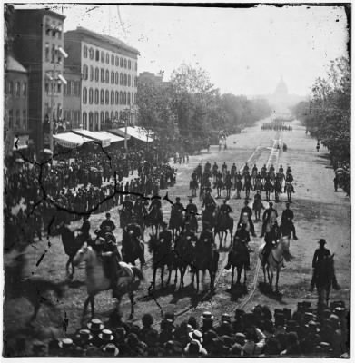 Thumbnail for 5136 - Washington, District of Columbia. The Grand Review of the Army. [Cavalry?] passing on Pennsylvania Avenue near the Treasury