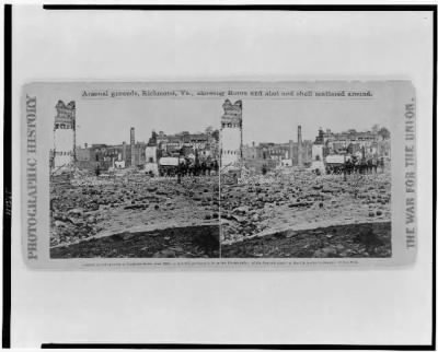 Thumbnail for 5731 - Arsenal grounds, Richmond, Va., showing ruins and shot and shell scattered around