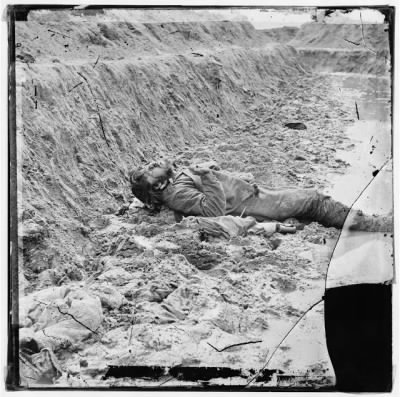 Thumbnail for 5750 - Petersburg, Virginia. Dead Confederate soldier in trenches of Fort Mahone