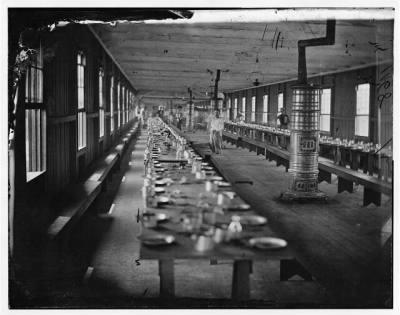 5760 - Washington, D.C. Mess hall at Harewood Hospital, heated by elaborate stoves