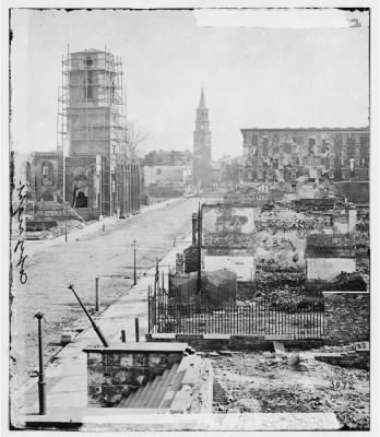 Thumbnail for 6001 - Charleston, S.C. View of Meeting Street, looking south toward the Circular Church, the Mills House, and St. Michael's Church