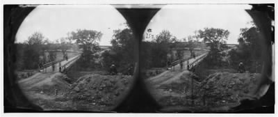 Thumbnail for 6037 - North Anna River, Virginia. Chesterfield bridge with Confederate redoubt in the distance, carried by the 2nd Corps under Gen. Hancock