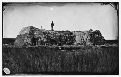 Thumbnail for 6231 - Morris Island (vicinity), South Carolina. The 'Marsh Battery' or 'Swamp Angel' after the explosion, August 22, 1863