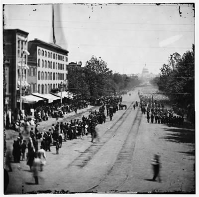 Thumbnail for 6735 - Washington, District of Columbia. Grand Review of the Army. Infantry passing on Pennsylvania Avenue near the Treasury