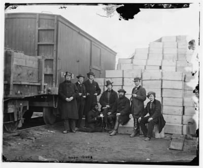 6812 - Aquia Creek Landing, Va. Clerks of the Commissary Depot by railroad car and packing cases