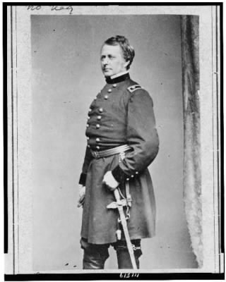 Thumbnail for 6825 - Maj. General Joseph Hooker, three-quarter length portrait, standing, facing left, left hand on sword