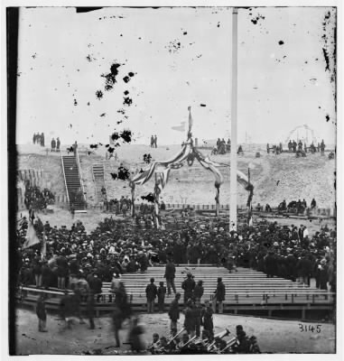 Thumbnail for 6833 - Charleston, South Carolina. Flag-raising ceremony at Fort Sumter. Awaiting the arrival of Gen. Anderson and invited guests to inaugurate the ceremony of raising the flag