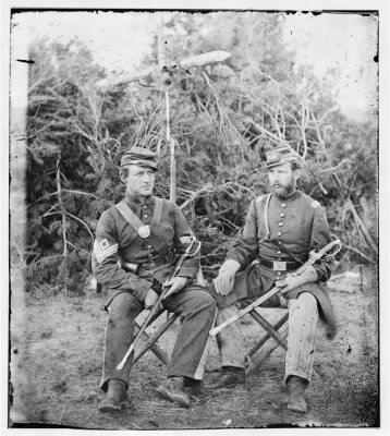 Thumbnail for 762 - Washington, District of Columbia. Sgt. and officer of 31st Penn. Inf. (later, 82d Penn. Inf.) at Queen's farm, vicinity of Fort Slocum