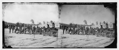 Thumbnail for 992 - Falmouth, Va. Men and wagons of the Engineer Corps ambulance train