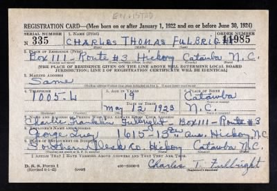 Thumbnail for Charles Thomas > Fulbright, Charles Thomas