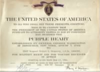 Thumbnail for November 14, 1944 issued Purple Heart