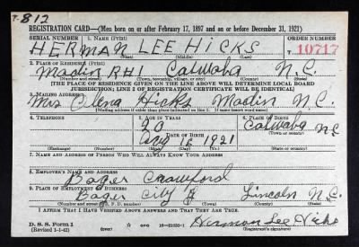 Thumbnail for Herman Lee > Hicks, Herman Lee