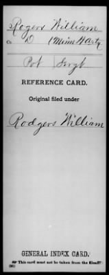 Thumbnail for William > Rogers, William (Pvt)