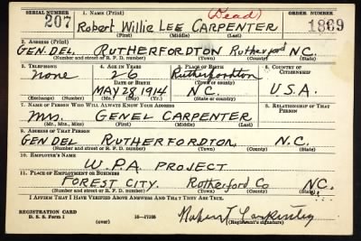 Thumbnail for Robert Willie Lee > Carpenter, Robert Willie Lee