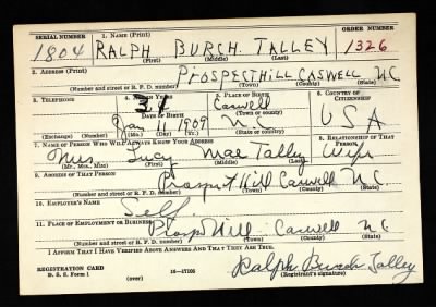 Ralph Burch > Talley, Ralph Burch