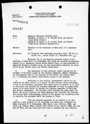 CINPAC > Narrative of the surrender of Wake Atoll to US Forces on 9/4/45