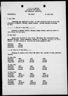 USS LSM-214 > War Diary, 7/1-31/45