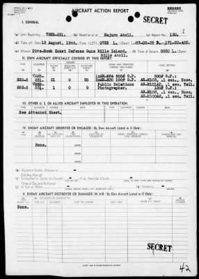Thumbnail for VMSB-231 > ACA Reps Nos 125-132-Air opers against the Marshall Islands, 8/7-15/44