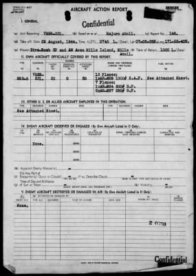 Thumbnail for VMSB-231 > ACA Reps Nos 146-156-Air opers against the Marshall Islands, 8/29/44-9/6/44