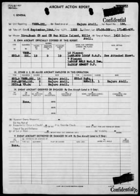 VMSB-231 > ACA Reps Nos 146-156-Air opers against the Marshall Islands, 8/29/44-9/6/44