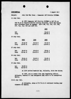 Thumbnail for COM LST FLOT 15 > War Diary, 7/1-31/45