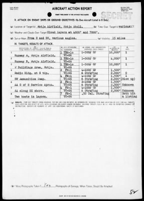 Thumbnail for VC-66 > ACA Reps Nos 1-13 - Air opers against the Marshall Islands, 2/6-21/44